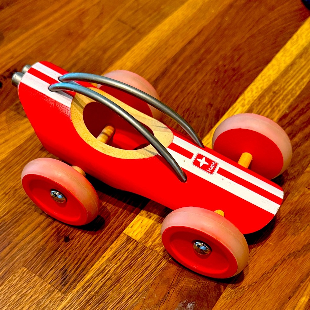Hape e-Racer Monza Red Toy Car Quality EU Bamboo 19cm